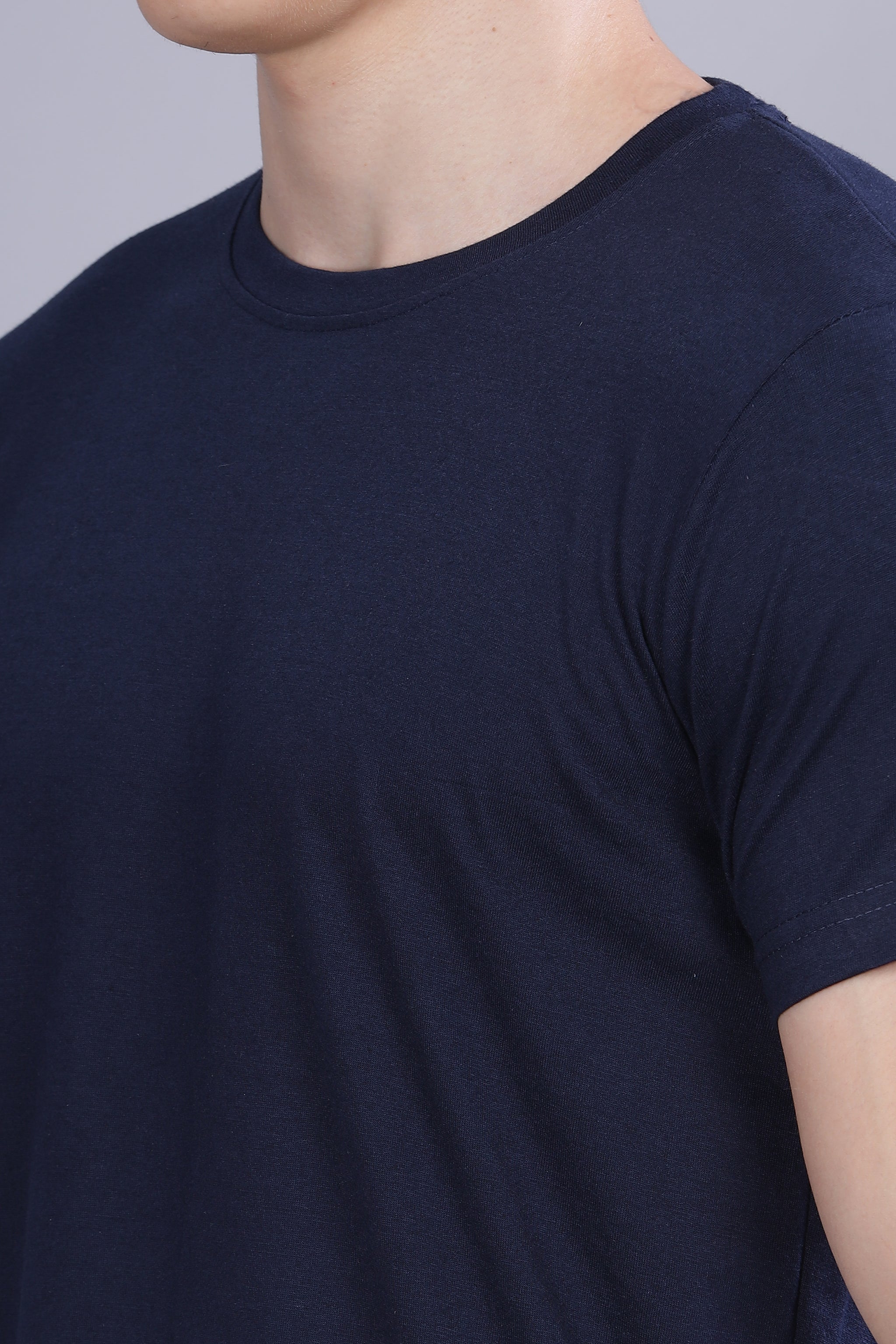 Classic Midnight Blue Round Neck | 100% Cotton