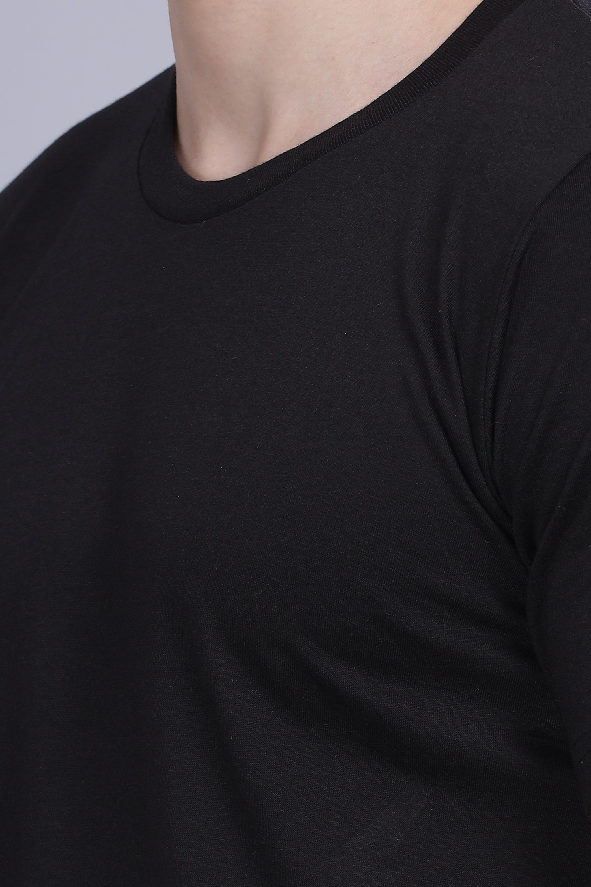 Charcoal Black Round Neck | 100% Cotton