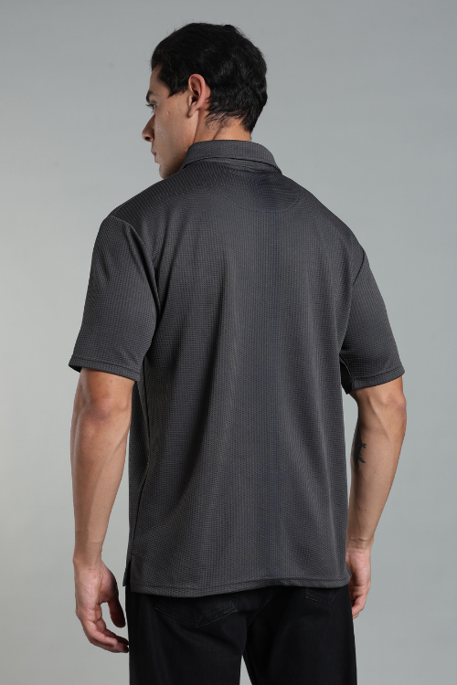 Premium Polo T-shirt Metallic Grey Collar