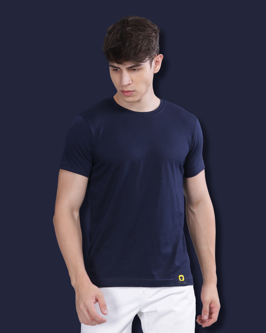 Classic Midnight Blue Round Neck | 100% Cotton
