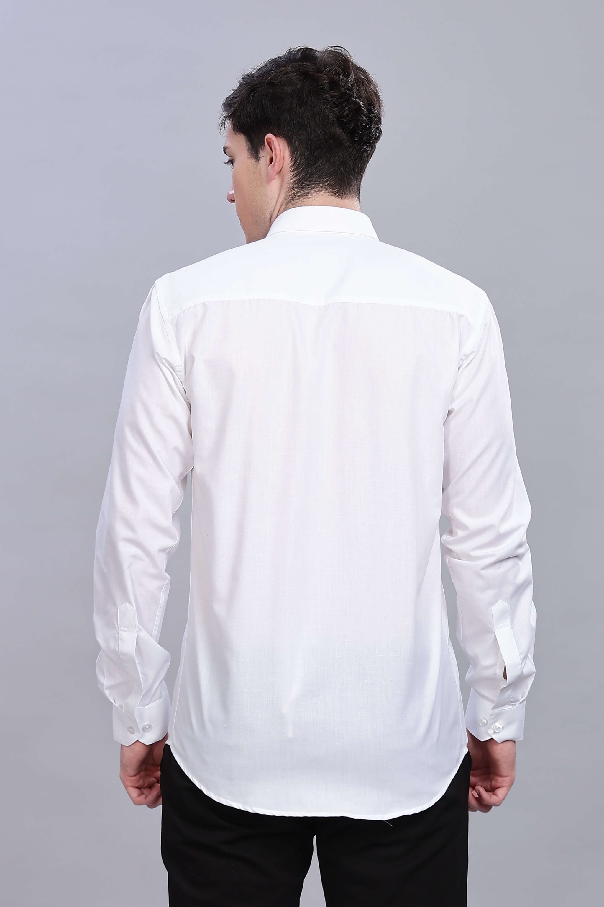 Classy White Formal Plain Regular Fit Shirt