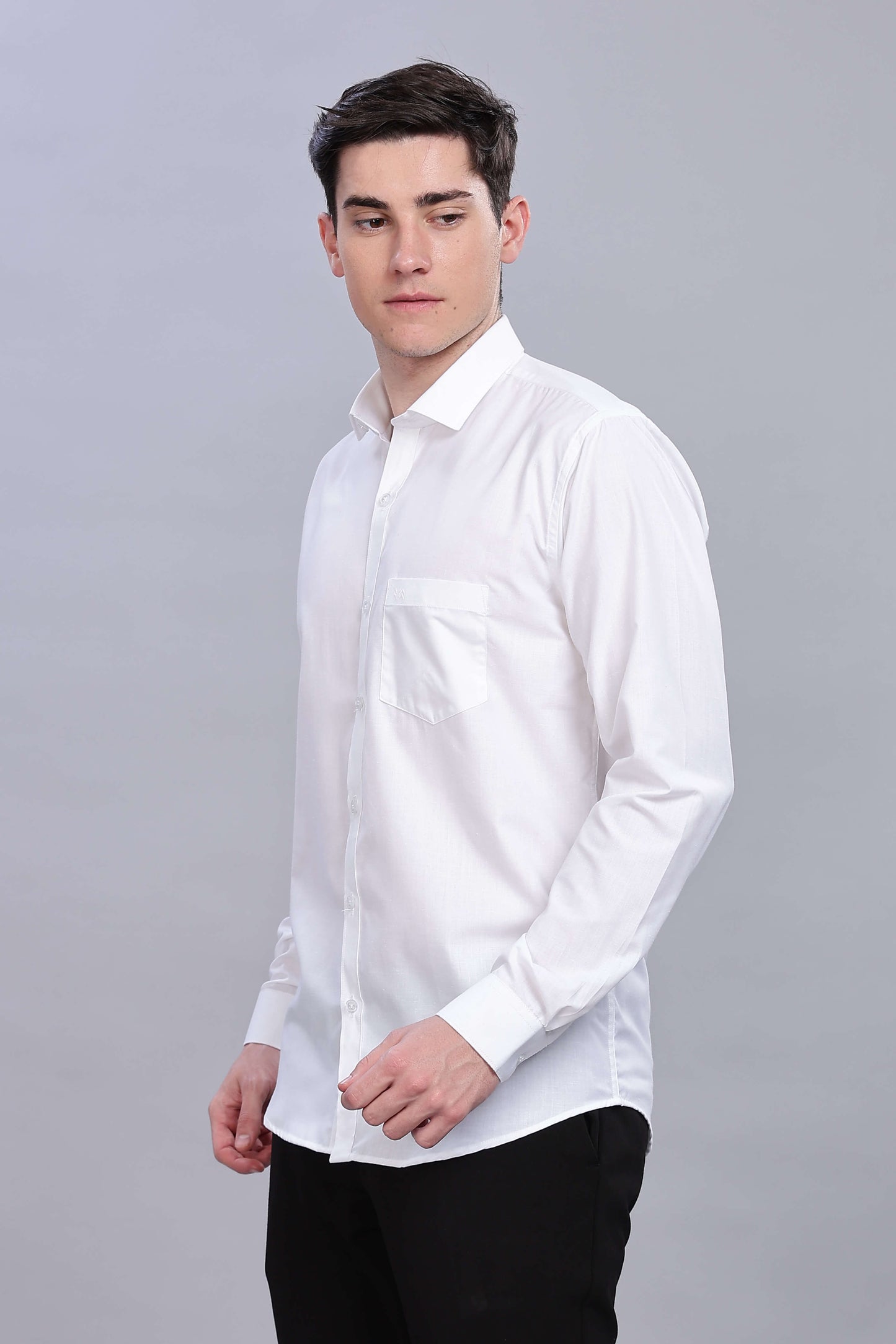 Classy White Formal Plain Regular Fit Shirt