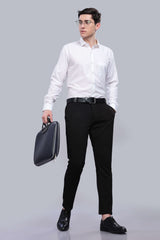 Classy White Formal Plain Regular Fit Shirt