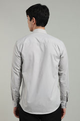 Grey Formal Plain Regular Fit Shirt
