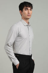 Grey Formal Plain Regular Fit Shirt