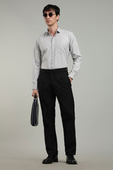 Grey Formal Plain Regular Fit Shirt