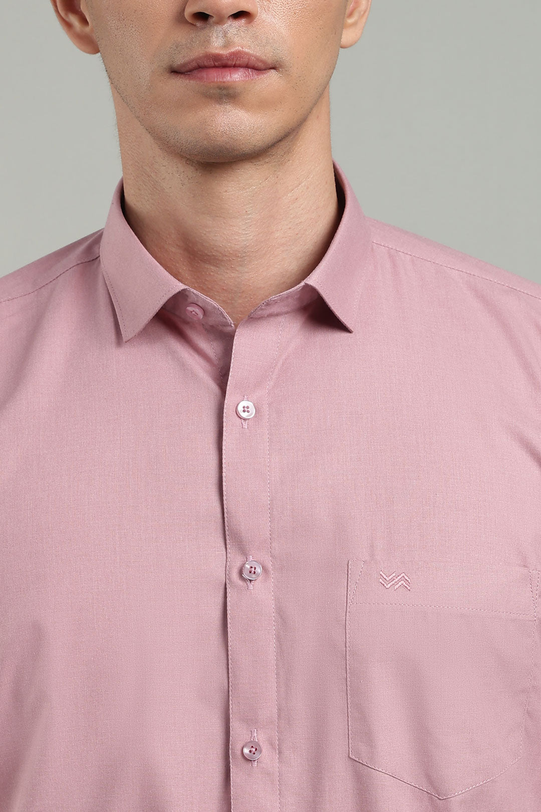 Pink Formal Plain Regular Fit Shirt