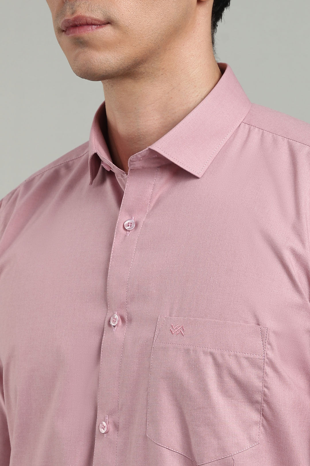 Pink Formal Plain Regular Fit Shirt