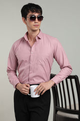 Pink Formal Plain Regular Fit Shirt