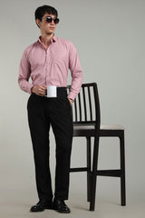 Pink Formal Plain Regular Fit Shirt