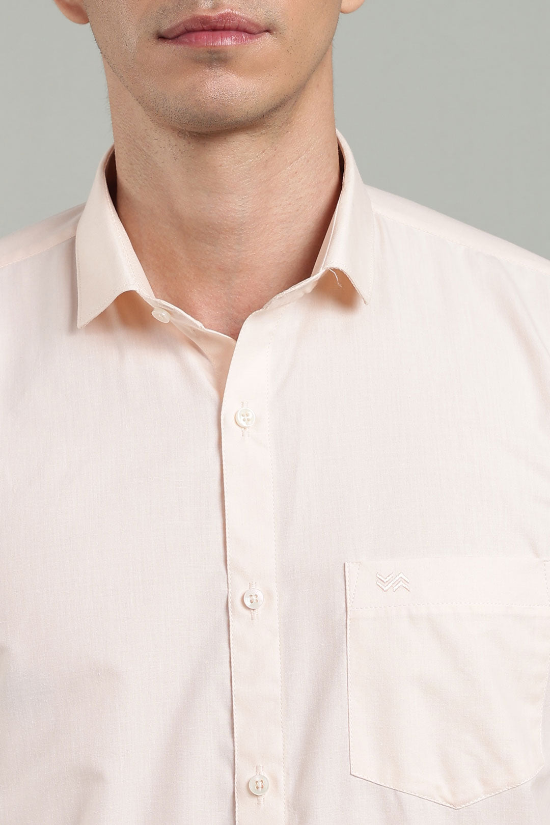 light Pink Formal Plain Regular Fit Shirt