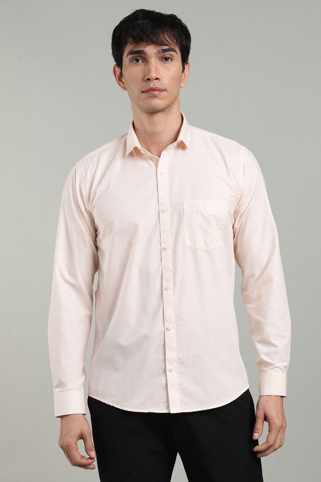 light Pink Formal Plain Regular Fit Shirt
