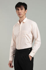 light Pink Formal Plain Regular Fit Shirt