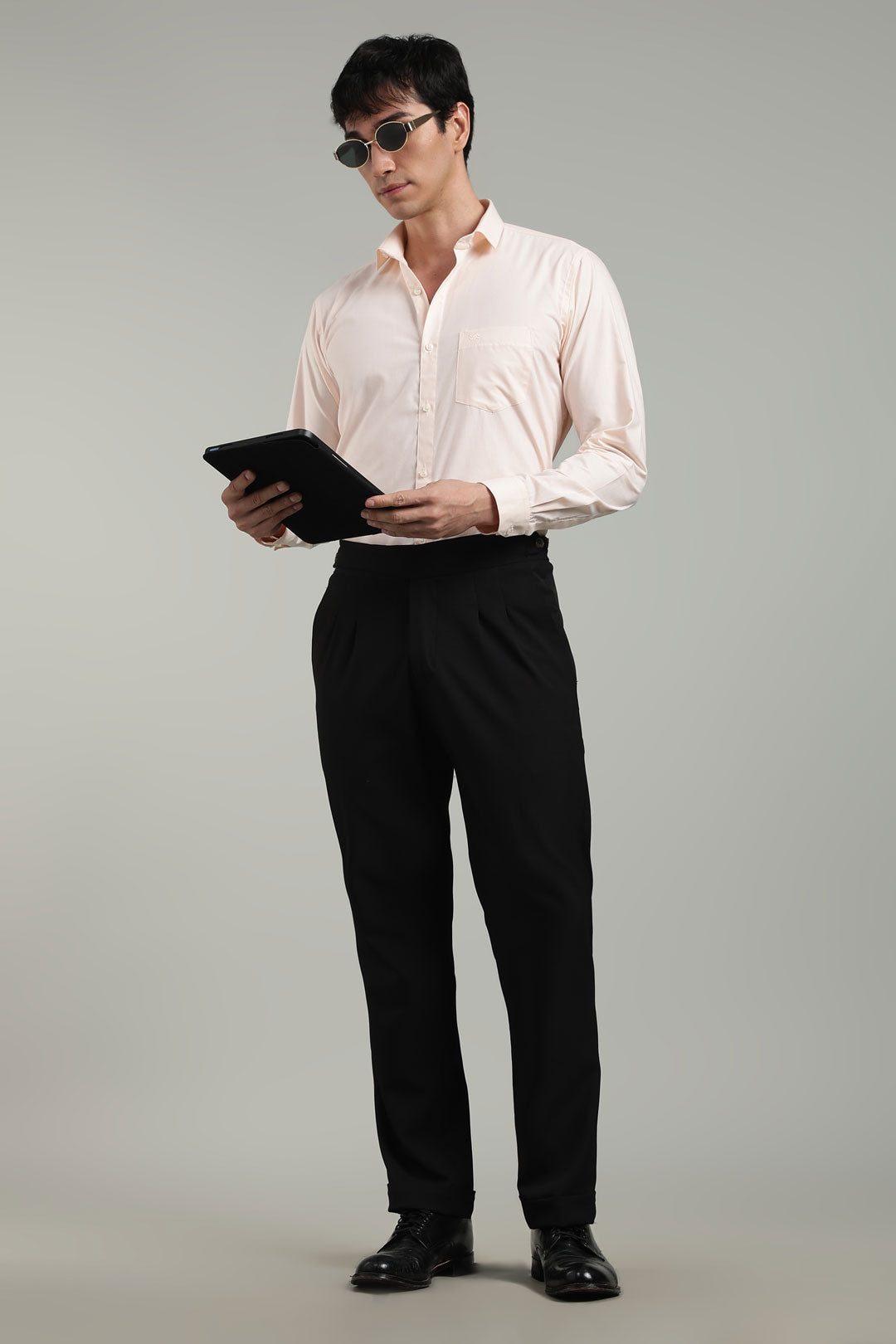 light Pink Formal Plain Regular Fit Shirt