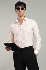 light Pink Formal Plain Regular Fit Shirt