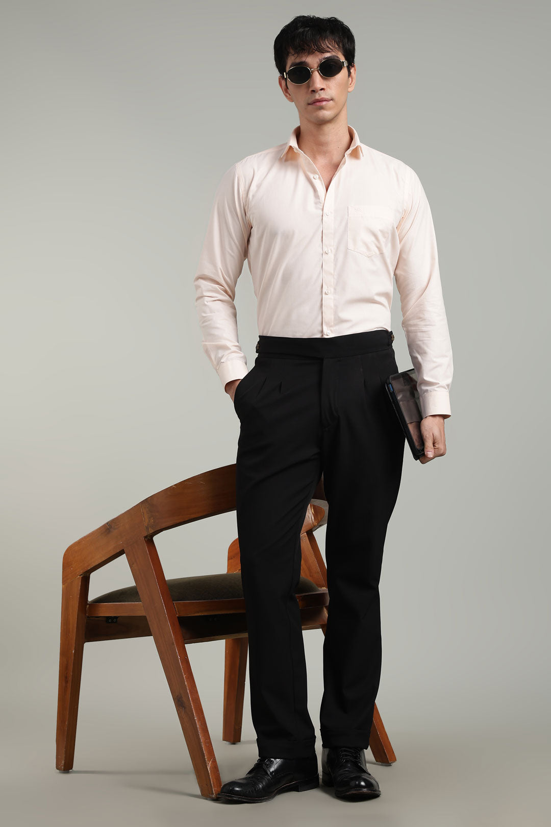 light Pink Formal Plain Regular Fit Shirt