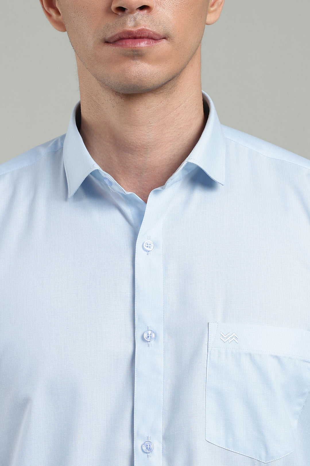 Blue Formal Plain Regular Fit Shirt