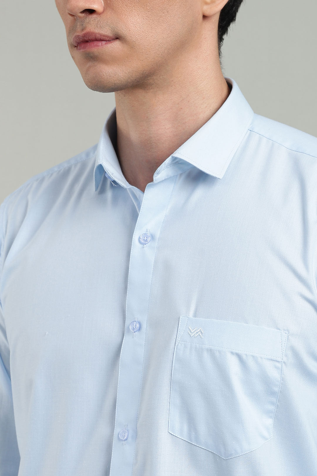 Blue Formal Plain Regular Fit Shirt