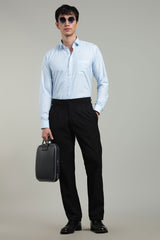 Blue Formal Plain Regular Fit Shirt