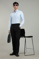 Blue Formal Plain Regular Fit Shirt