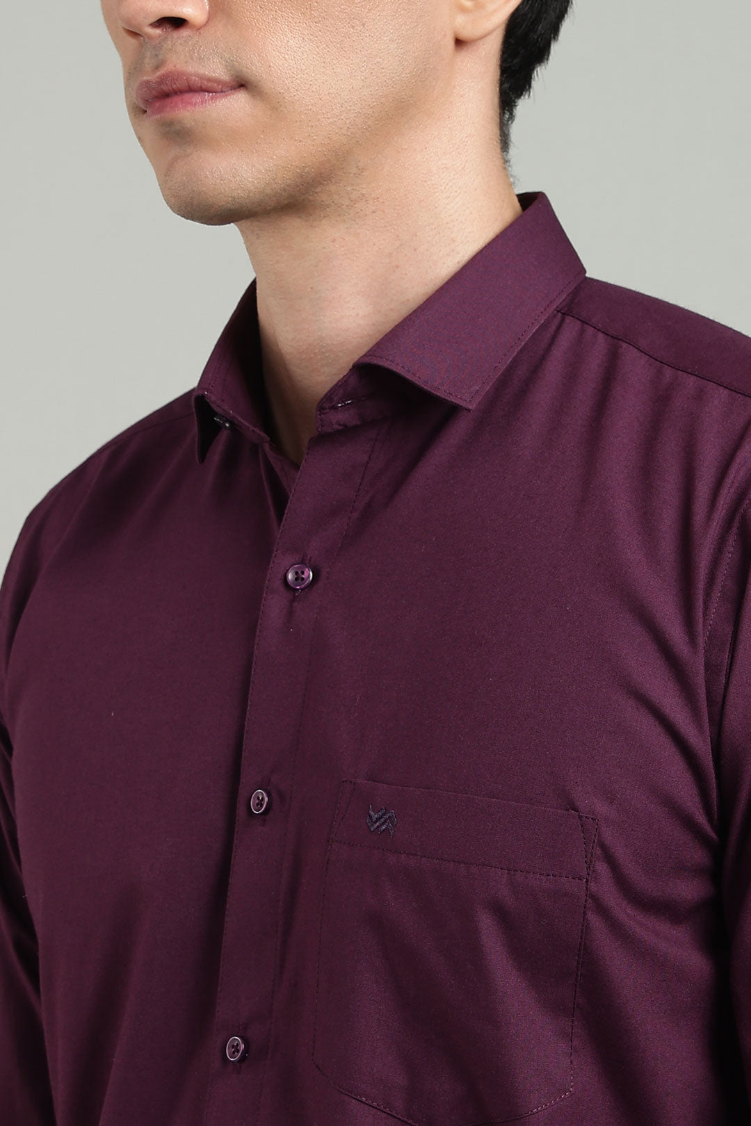 Wine Formal Plain Regular Fit Shirt