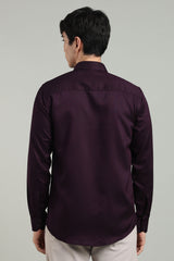 Purple Formal Plain Regular Fit Shirt