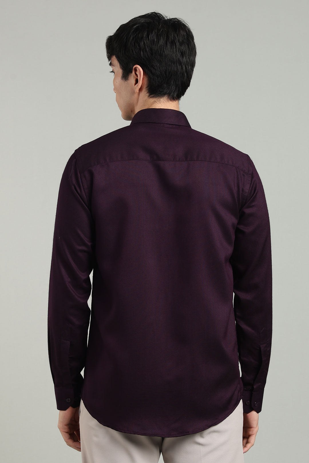 Purple Formal Plain Regular Fit Shirt
