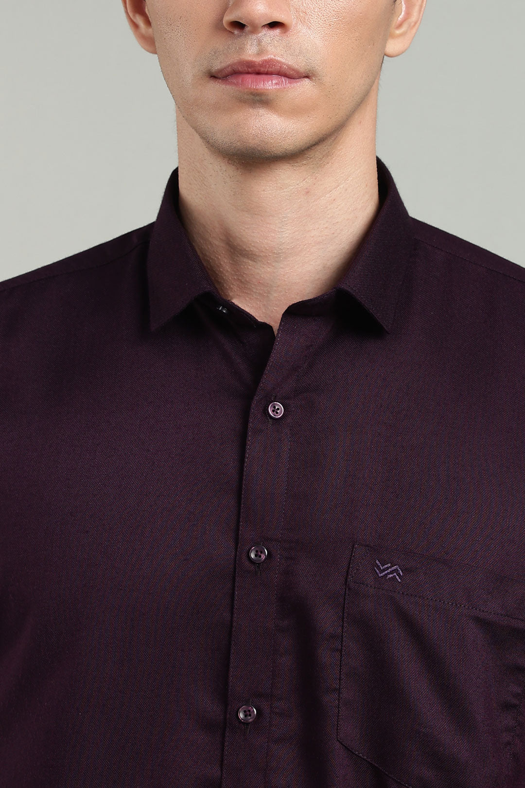 Purple Formal Plain Regular Fit Shirt