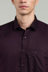 Purple Formal Plain Regular Fit Shirt