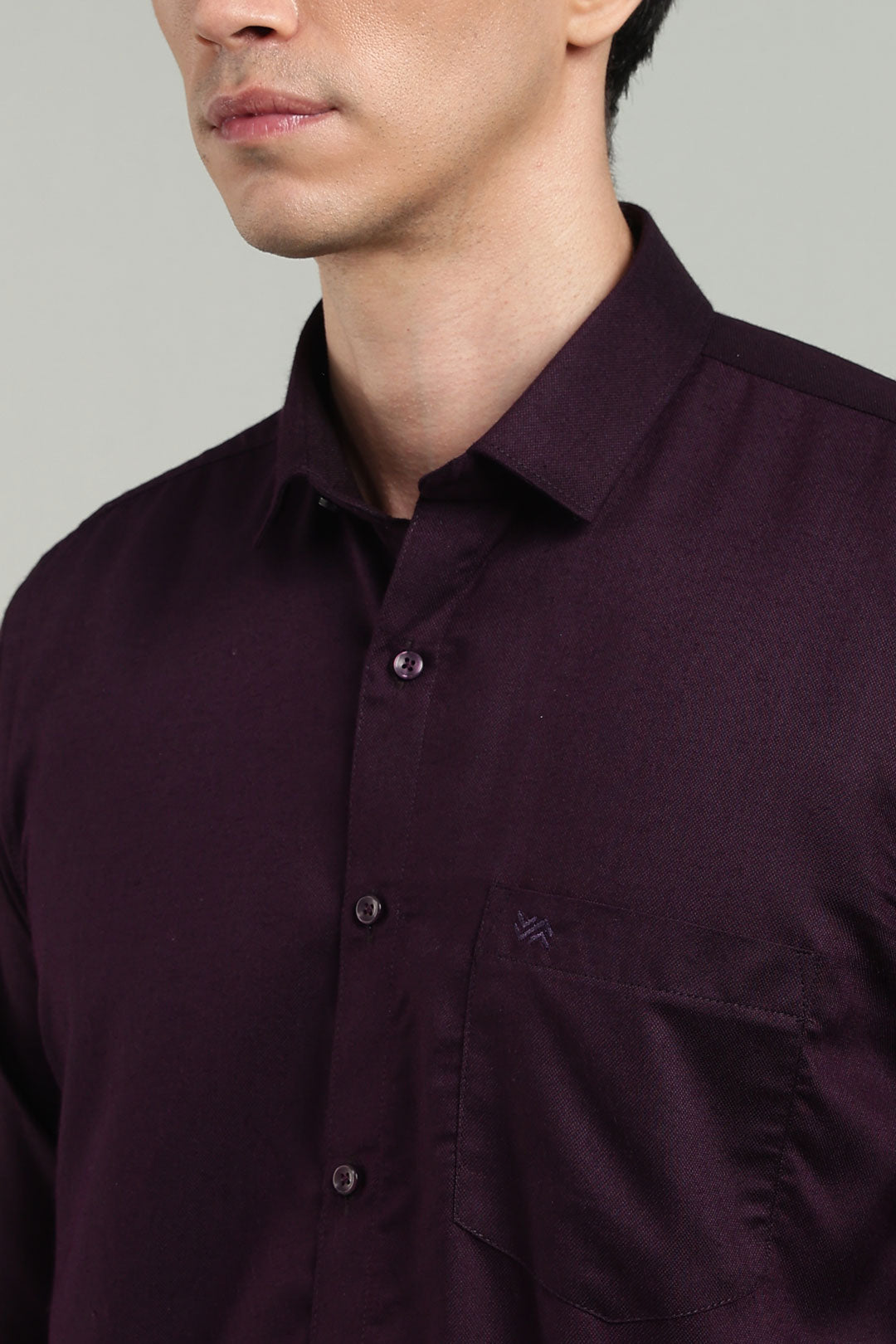Purple Formal Plain Regular Fit Shirt