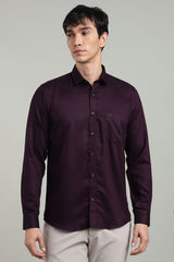 Purple Formal Plain Regular Fit Shirt