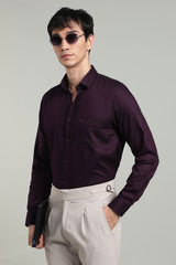 Purple Formal Plain Regular Fit Shirt
