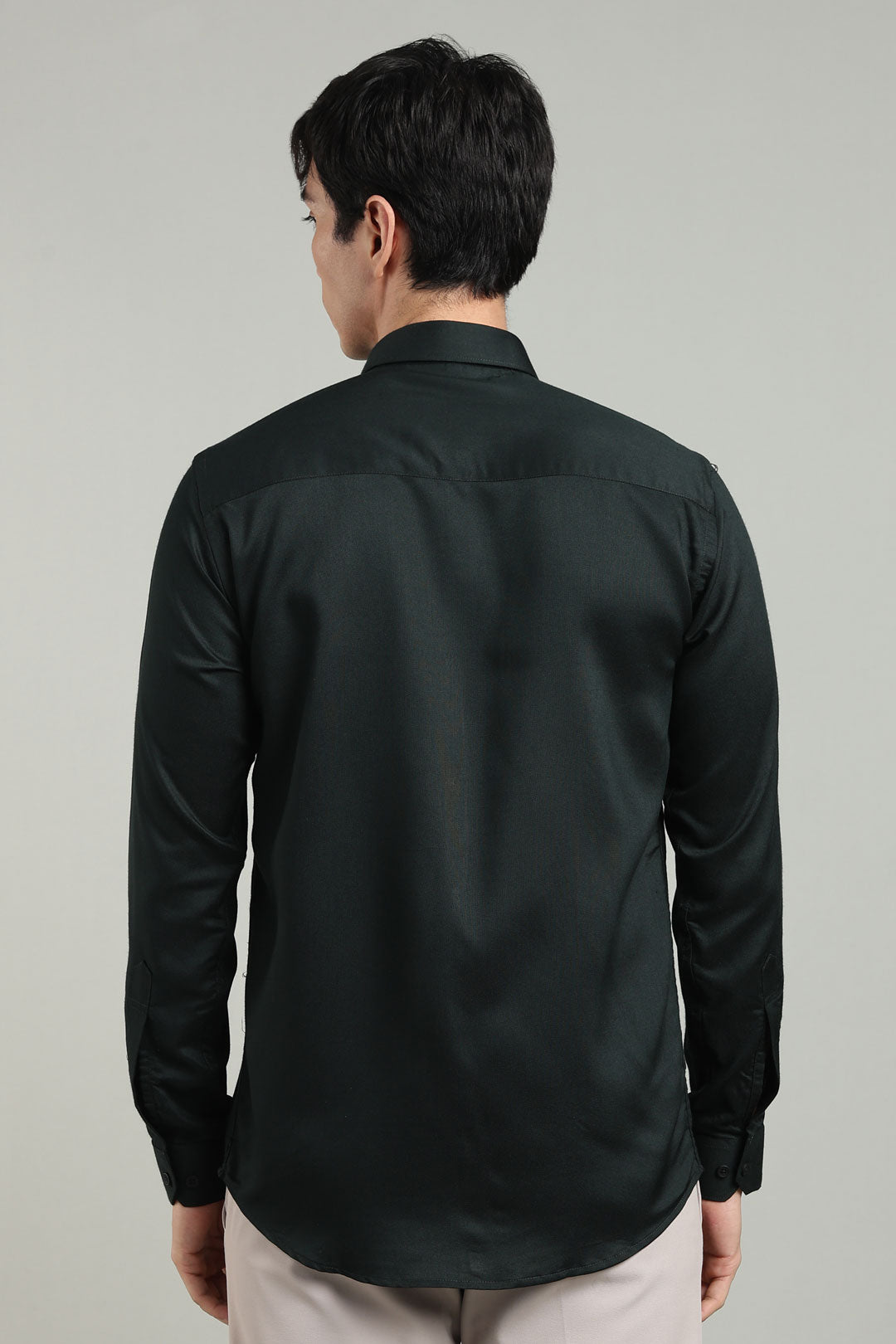Black Formal Plain Regular Fit Shirt