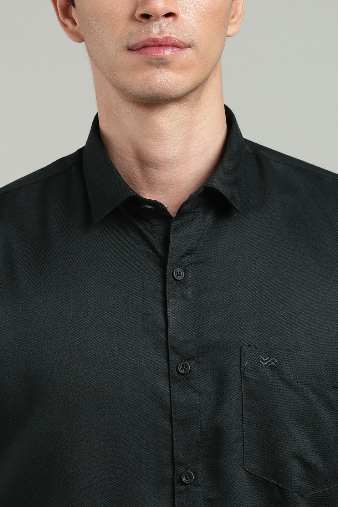 Black Formal Plain Regular Fit Shirt