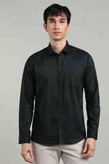 Black Formal Plain Regular Fit Shirt