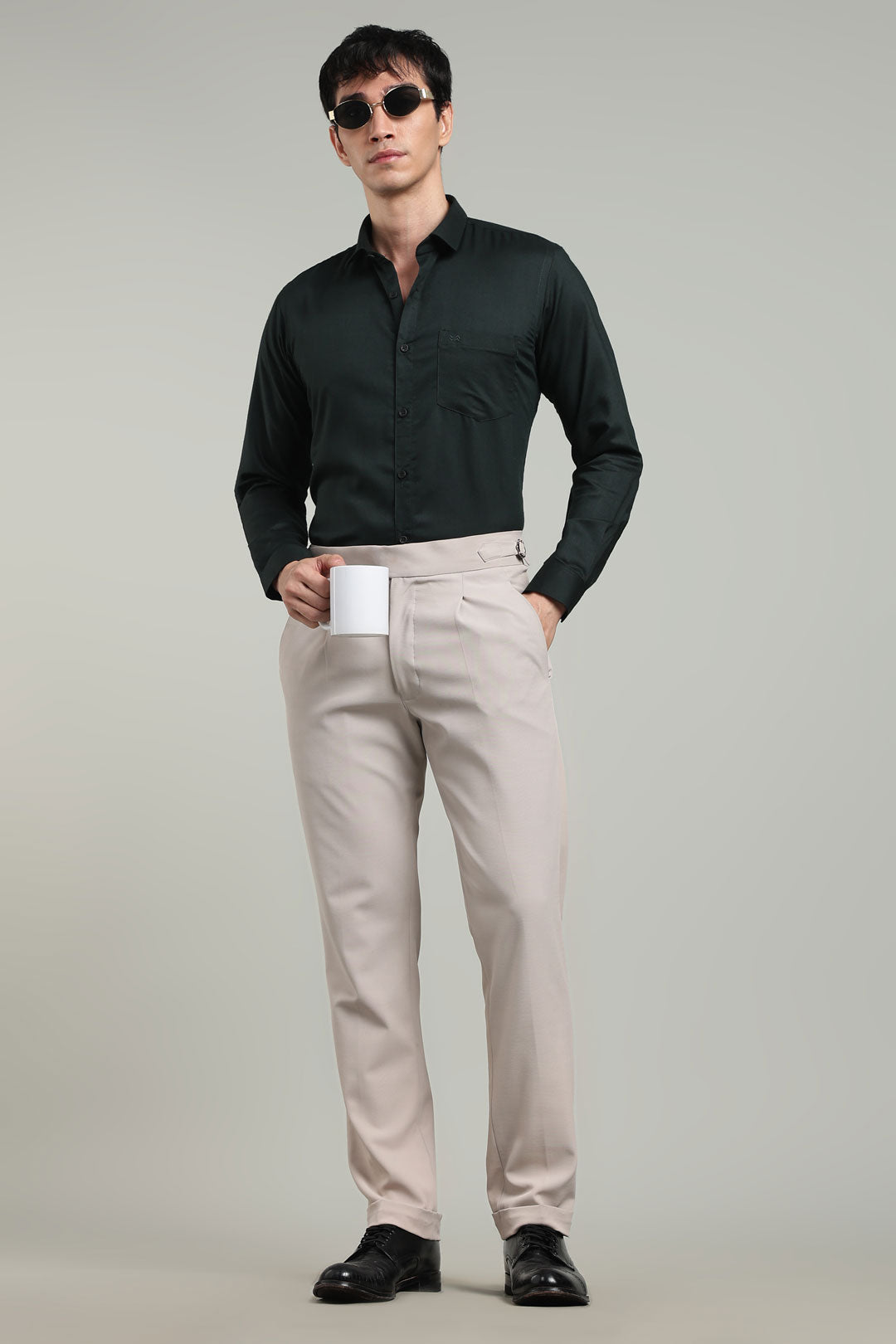 Black Formal Plain Regular Fit Shirt
