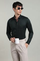 Black Formal Plain Regular Fit Shirt