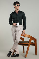 Black Formal Plain Regular Fit Shirt