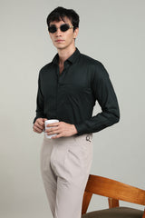 Black Formal Plain Regular Fit Shirt