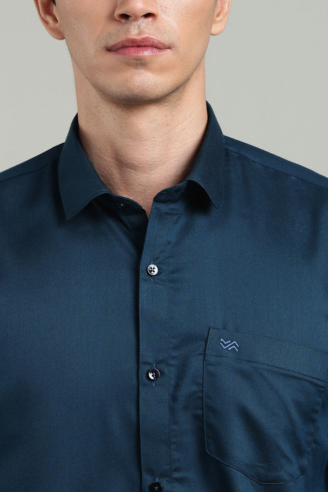 Navy Blue Formal Plain Regular Fit Shirt