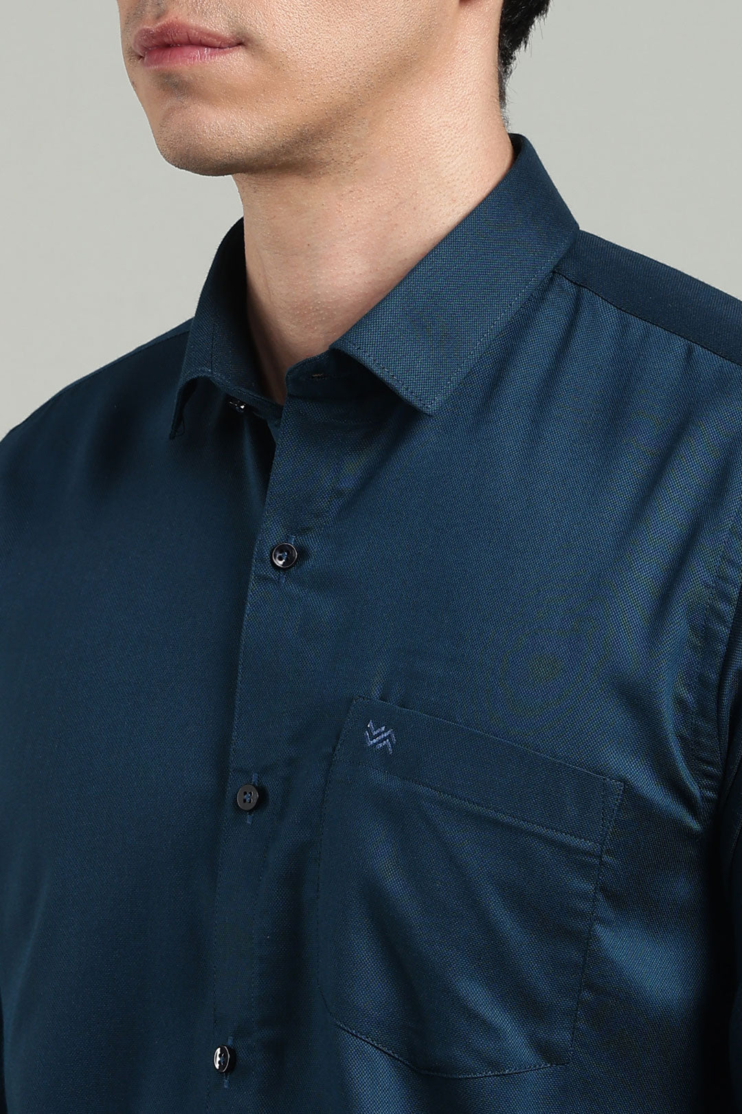 Navy Blue Formal Plain Regular Fit Shirt