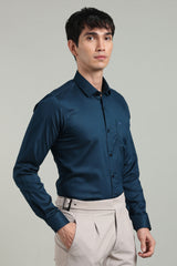 Navy Blue Formal Plain Regular Fit Shirt