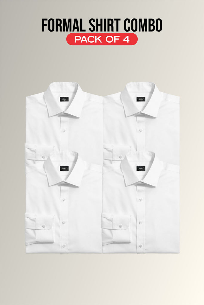 Formal White Shirt Pack of 4