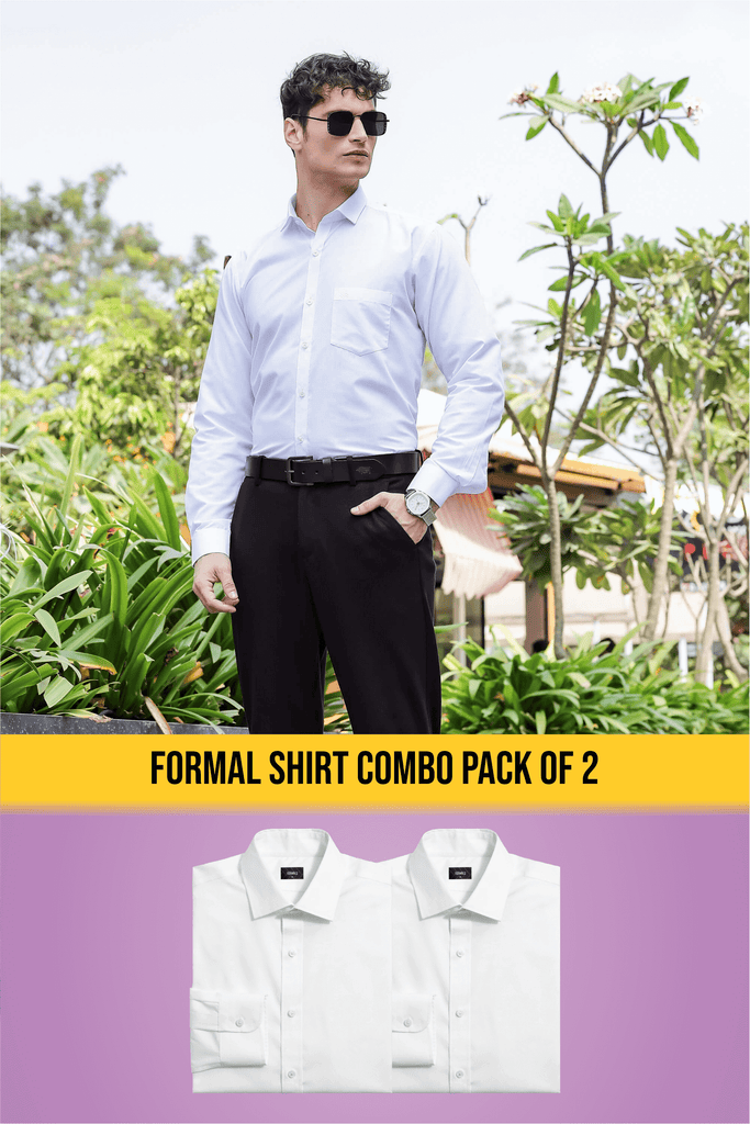 Formal White Shirt Pack of 2