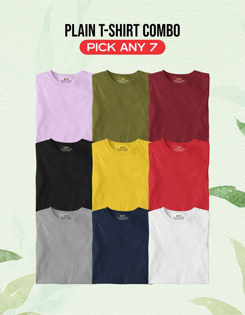 Plain T-shirt Combo Pack of 7