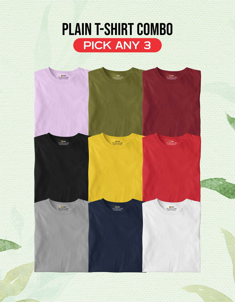 Plain T-shirt Combo Pick any Three