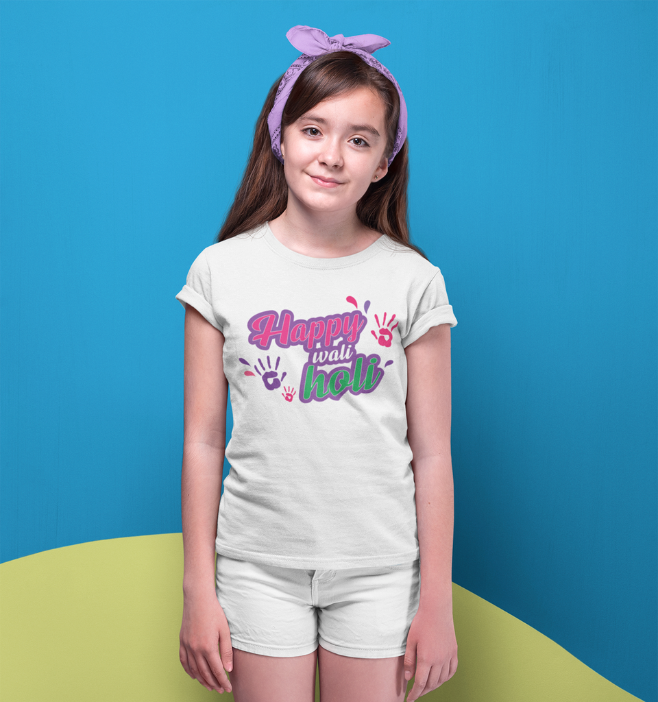 Happy wali holi Girl T-Shirt